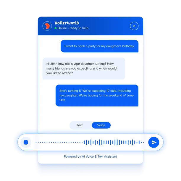 AI booking assistant interface